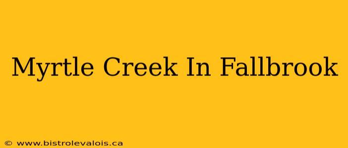 Myrtle Creek In Fallbrook